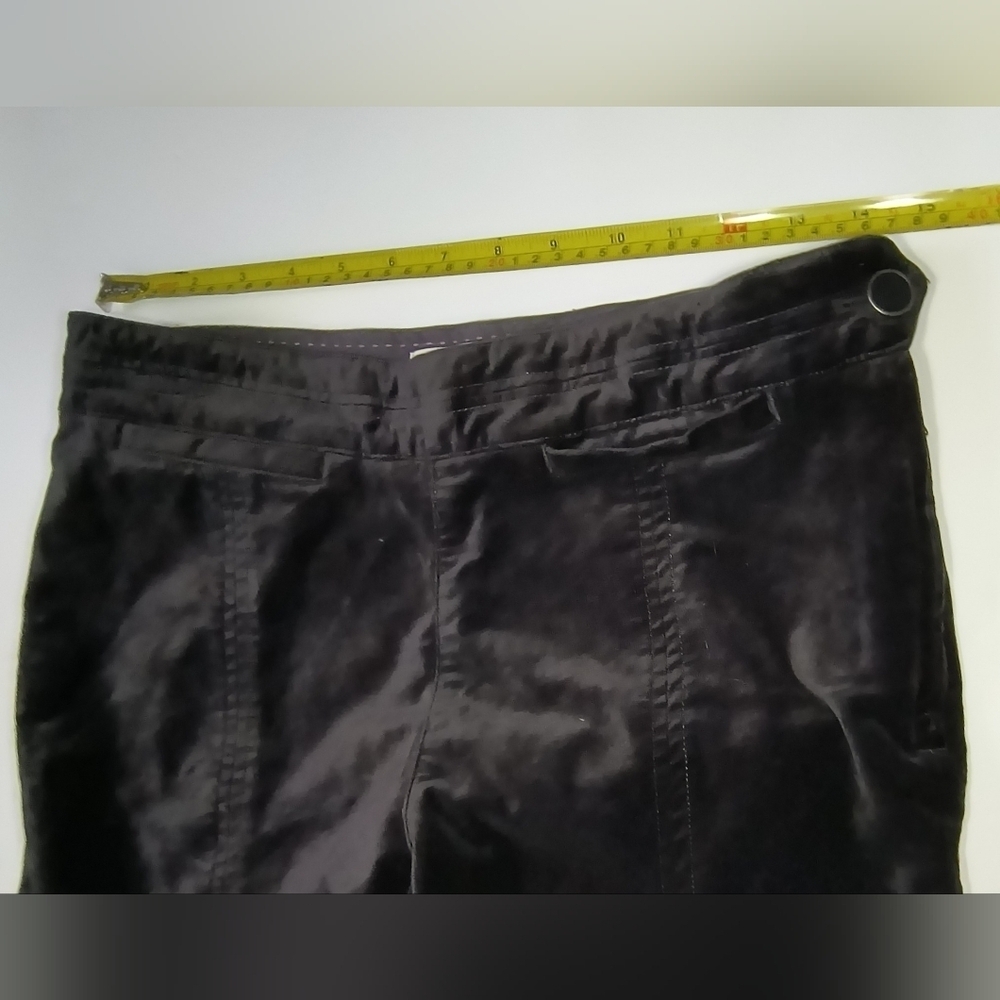Anthropologie Essential Slim Stylish Black Velvet Velour Pants, 6 - Picture 8 of 10